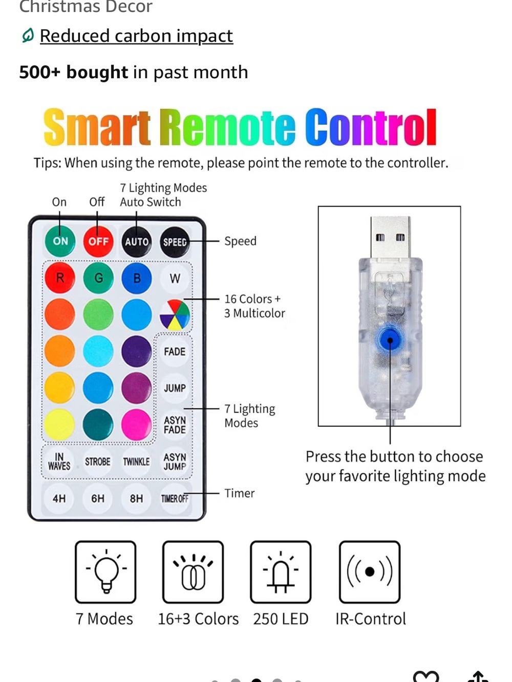 String lights with remote control - Picture 7 of 8